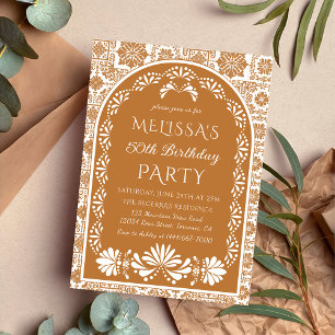 Mexican fiesta birthday party talavera Invitation