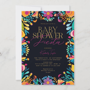 Mexican Fiesta Black Baby Shower Invitation