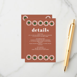 Mexican Fiesta Boho Barro Wedding Enclosure Card