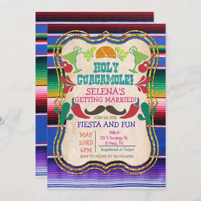 Mexican Fiesta Bridal Shower Invitation (Front/Back)