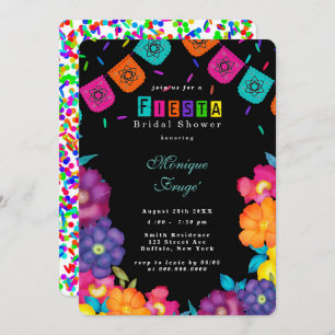 Mexican Fiesta Bright Florals Bridal Shower Invitation