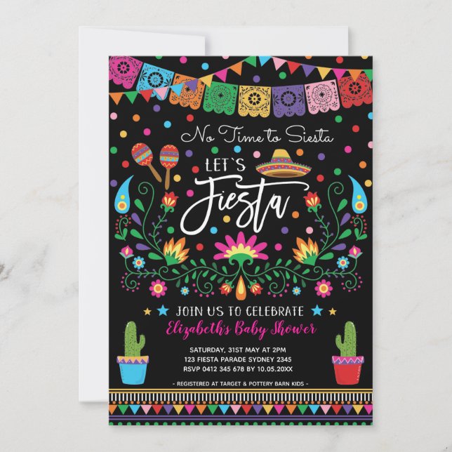 Mexican Fiesta Cinco De Mayo Baby Shower Invitation (Front)