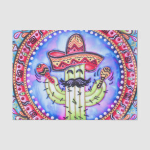 Mexican Fiesta Cinco de Mayo Blue Red Decoupage Tissue Paper