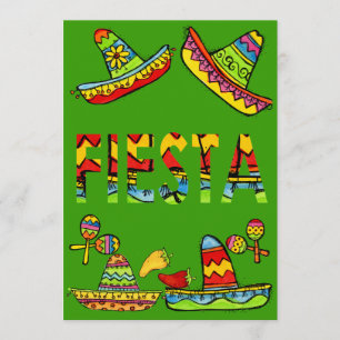 Mexican Fiesta Cinco de Mayo Invitations Green