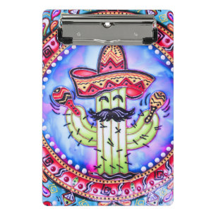 Mexican Fiesta Cinco de Mayo Sombrero Hat Blue Red Mini Clipboard