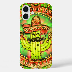 Mexican Fiesta Cinco de Mayo Sombrero Hat Green iPhone 16 Plus Case