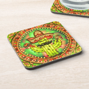 Mexican Fiesta Cinco de Mayo Sombrero Hat Green Coaster