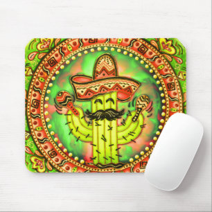 Mexican Fiesta Cinco de Mayo Sombrero Hat Green  Mouse Pad