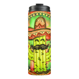 Mexican Fiesta Cinco de Mayo Sombrero Hat Green Thermal Tumbler