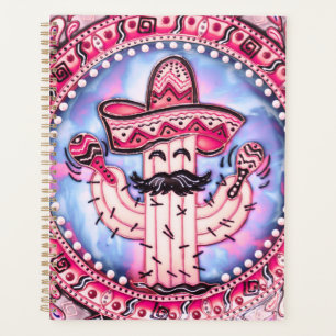 Mexican Fiesta Cinco de Mayo Sombrero Pink Blue Planner