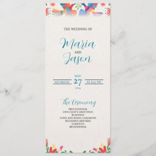 Mexican Fiesta Colorful Floral Modern Boda Wedding Program