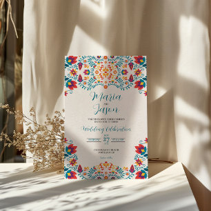 Mexican Fiesta Colourful Botanical Floral Wedding Invitation