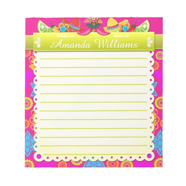 Mexican Fiesta Colourful Cutout Notepad (Front)