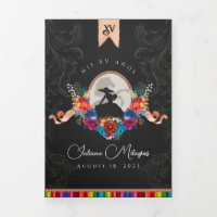 Mexican Fiesta Colourful Floral Charro Quinceanera