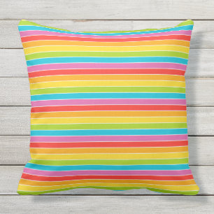 Mexican Fiesta Colourful Stripe Outdoor Pillow