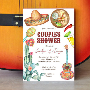 Mexican fiesta couples shower invitation
