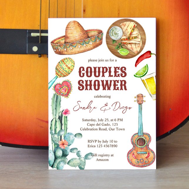 Mexican fiesta couples shower invitation (Creator Uploaded)