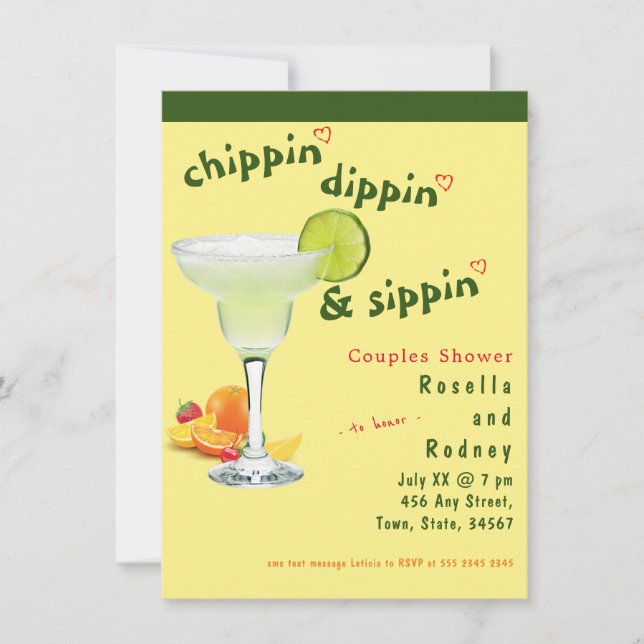 Mexican Fiesta Couples Shower 🎉 Margarita Party Invitation (Front)