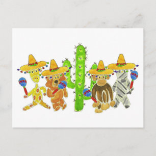 Mexican Fiesta Critters Postcard