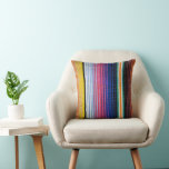 Mexican Fiesta Design Cushion<br><div class="desc">Traditional woven Mexican blanket with colourful vertical striped pattern</div>