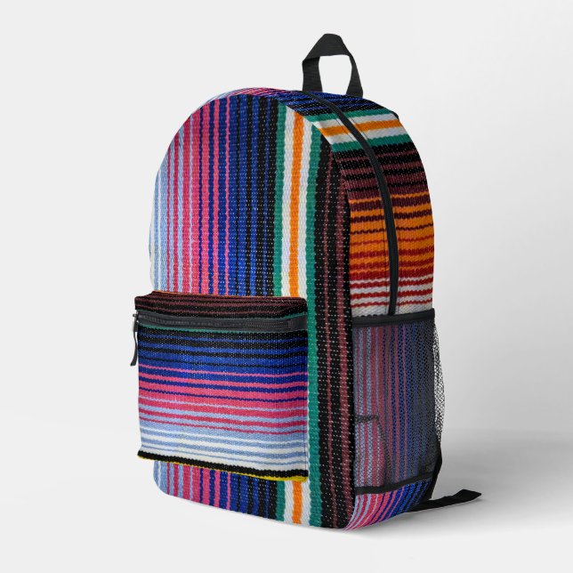 Mexican Fiesta Design Printed Backpack (Back Corner Right)