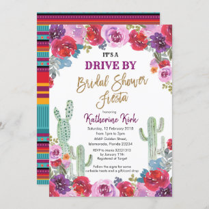 Mexican Fiesta Drive by Bridal Shower Invitation