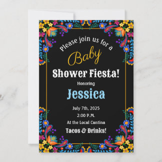 Mexican Fiesta Floral Baby Shower Invitation
