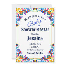 Mexican Fiesta Floral Baby Shower Invitation