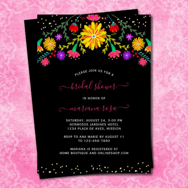 Mexican Fiesta Floral Bridal Shower Invitation (Creator Uploaded)
