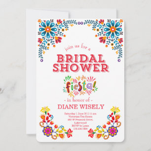 Mexican Fiesta Floral Bridal Shower Invite