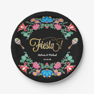 Mexican Fiesta Floral Party Plates