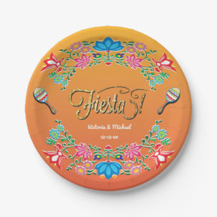 Mexican Fiesta Floral Party Plates