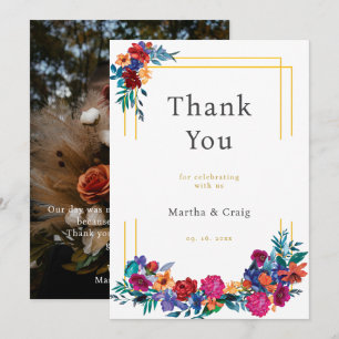 Mexican Fiesta Floral Wedding Thank You Card