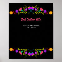 Mexican Fiesta Flower Any Custom Text