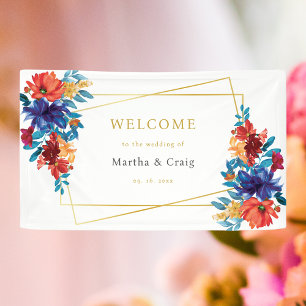 Mexican Fiesta Flower Wedding Welcome Banner
