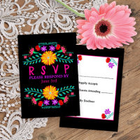 Mexican Fiesta Flowers Black Quinceanera
