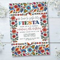 Mexican Fiesta Folk Art Floral Embroidery Birthday