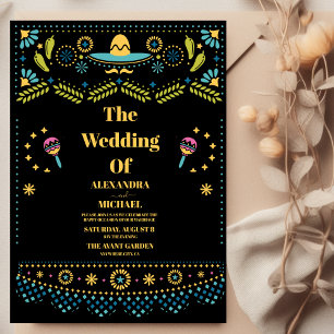 Mexican Fiesta Folkart Floral Wedding Invitation