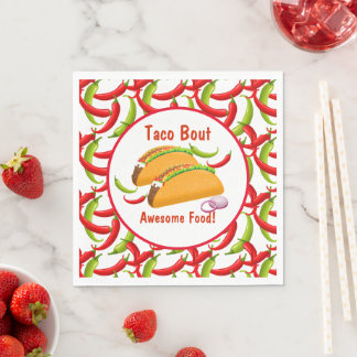 Mexican Fiesta Food Taco Bout Awesome Food Party  Napkin