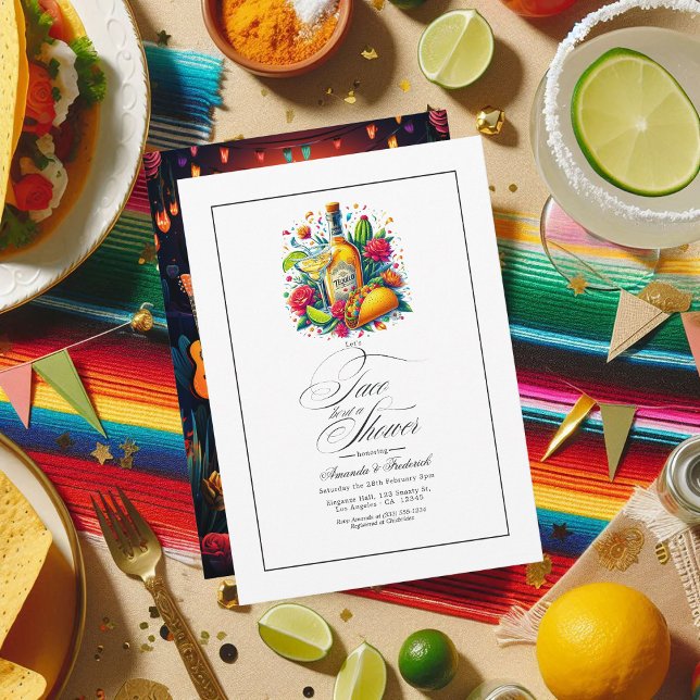 Mexican Fiesta Fun Tacos & Tequila Couple’s Shower Invitation (Mexican Fiesta Fun Tacos and Tequila Couple’s Shower Invitation)