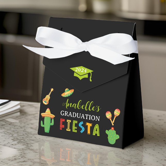 Mexican Fiesta Graduation Party Black Favour Box (Creator Uploaded)