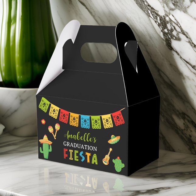 Mexican Fiesta Graduation Party Black Favour Box (Creator Uploaded)