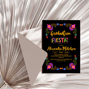 Mexican Fiesta Graduation Party with embroidery Invitation