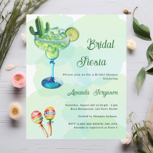 Mexican fiesta green party Bridal Shower invitatio