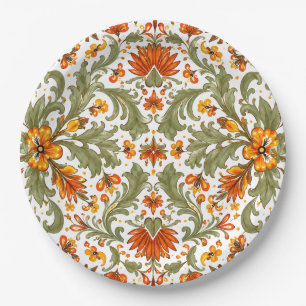 Mexican Fiesta Green Talavera Paper Plate