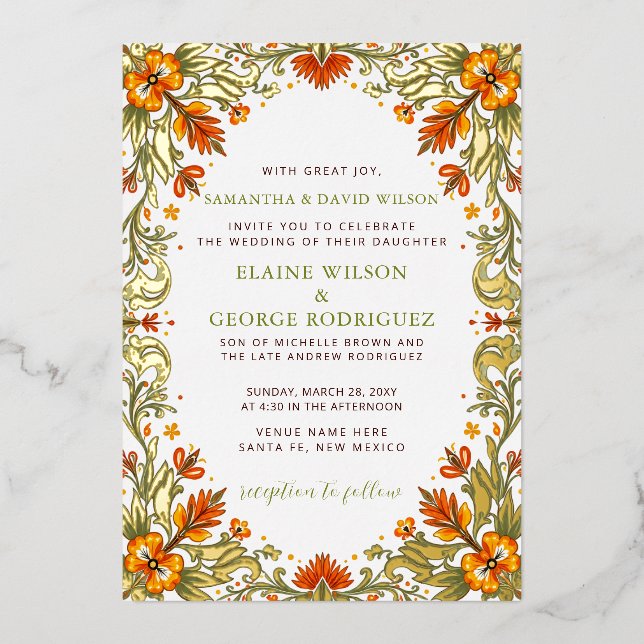 Mexican Fiesta Green Talavera Wedding (Front)