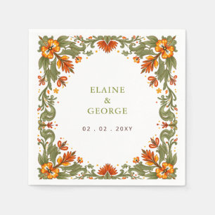 Mexican Fiesta Green Talavera Wedding Napkin