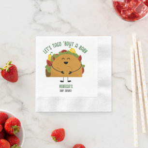 Mexican fiesta let's taco 'bout a baby baby shower napkin