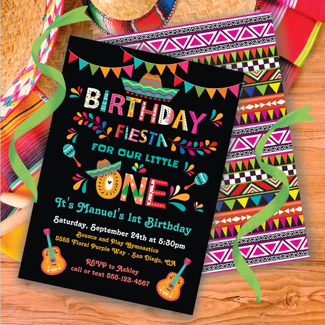 Mexican Fiesta little One 1st Birthday Invitation (Creator Uploaded)