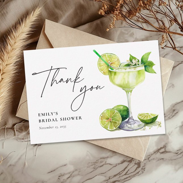 Mexican Fiesta Margarita Bridal Shower Thank You Card (Creator Uploaded)